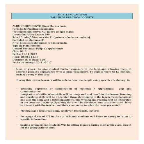 Bizet class 3 secondary