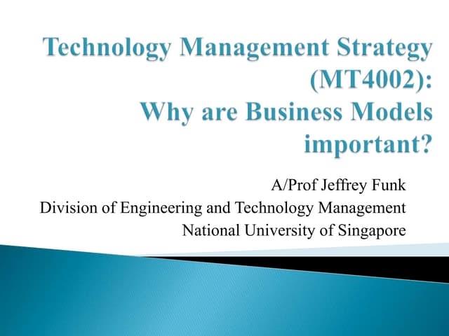 Biz model 1.2   why are they important