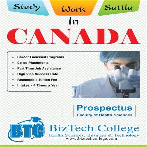 Biz tech college canada   prospectus - faculty of health sciences