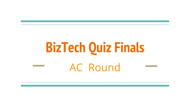 Quizzitch Cup 2021 Biztech Quiz Finals