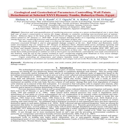 Geological and Geotechnical Parameters Controlling Wall Paints  Detachment at...