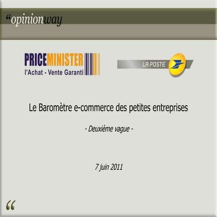 Baromètre e-commerce des petites entreprises par PriceMinister et LaPoste ave...
