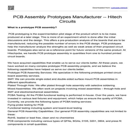 PCB Assembly Testing and Inspection, from Hitech Circuits Co., Limited.pdf