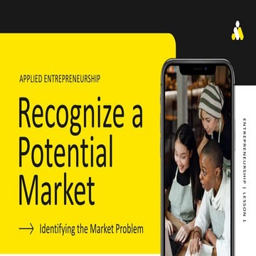 Lesson 413. Recognize a potential market