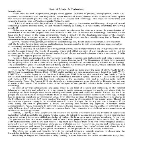 Bjmc i, cp, unit-iv, role of media in science & technology