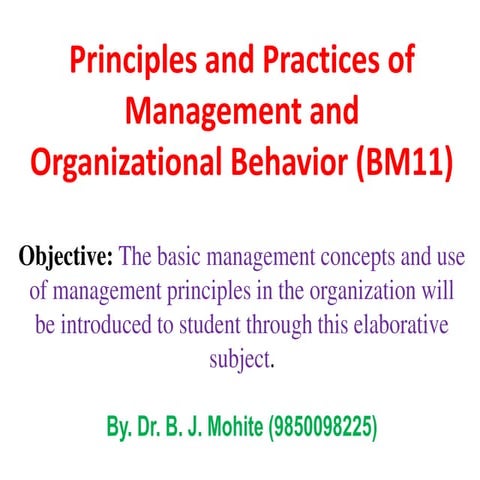 Principles and Practices of Management By Dr. B. J. Mohite
