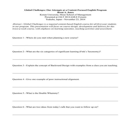 GILE Forum 2014 - Handout