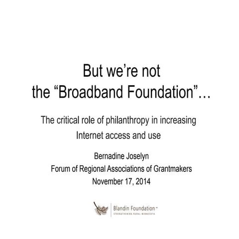The critical role of philanthropy in increasing  Internet access and use