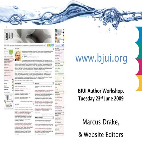 Websites BJUI Author Workshop July 2009 Part Six Marcus Drake