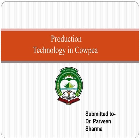 production technology in cowpea
