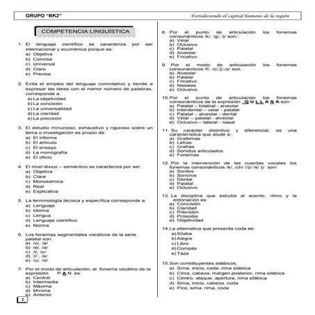 Bk2 examen semanal iv (26 enero 2013)