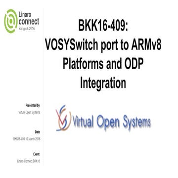 BKK16-409 VOSY Switch Port to ARMv8 Platforms and ODP Integration