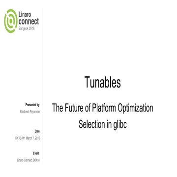 BKK16-111 Tunables: The Future of Platform Optimization Selection in glibc