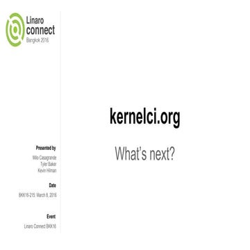 BKK16-215 kernelci.org: beyond boot testing