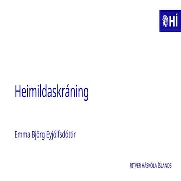 Heimildaskráning í ýmsum kerfum - Ritver HÍ | PPTX