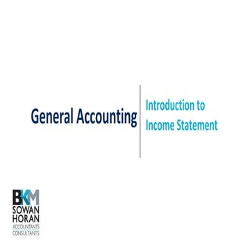 BKMSH Introduction to Income Statement