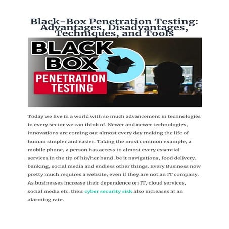 Black-Box Penetration Testing_ Advantages, Disadvantages, Techniques, and Tools.pdf