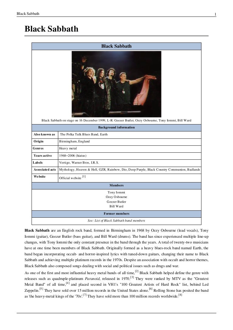 Black Sabbath Wikipedia