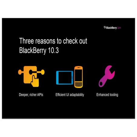 Introduce BlackBerry 10.3 APIs and new features!