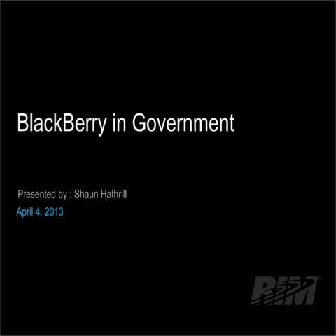 Blackberry in Government