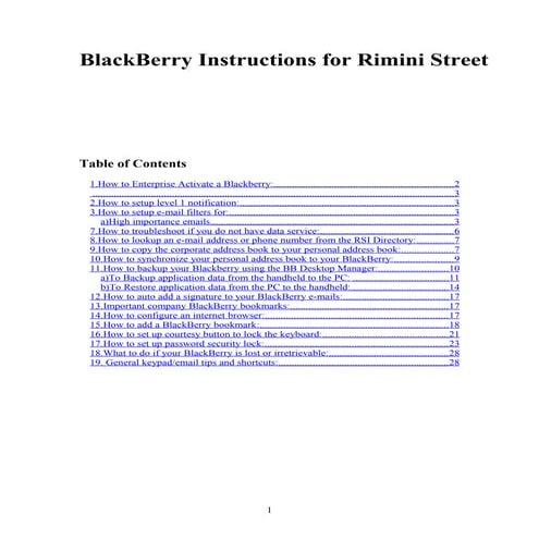 Blackberry instructions
