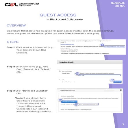Blackboard Collaborate - Guest Access