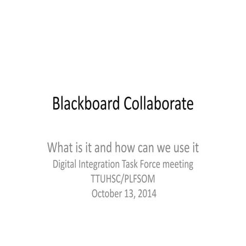 Blackboard collaborate present DB