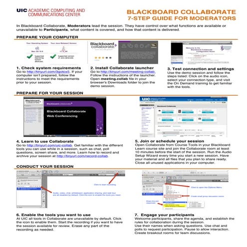 7-Step Guide for Moderators of Blackboard Collaborate sessions