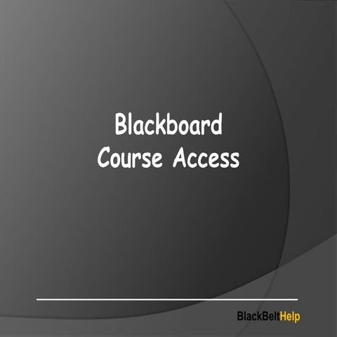 Blackboard Course Access