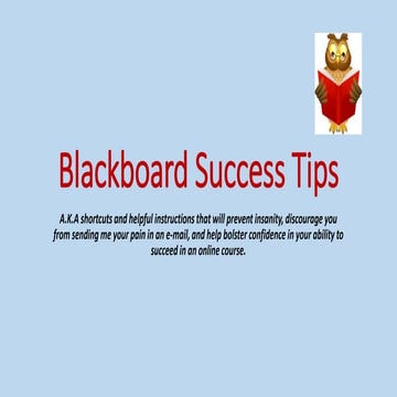 Blackboard success tips