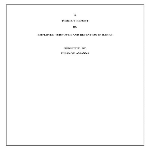 Employee Turnover And Retention In Banks