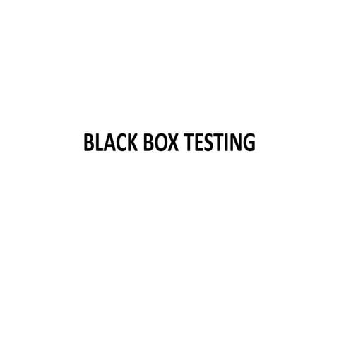 Black box testing