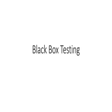 Black box testing techniques 
