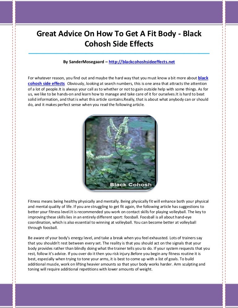 Black cohosh side effects