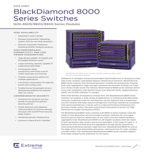 Extreme Networks Black diamond 8000-DS | PDF