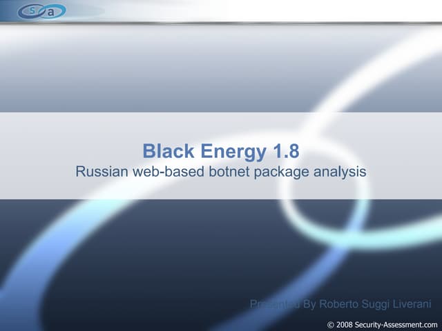 Black Energy18 - Russian botnet package analysis