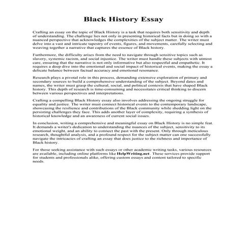 Black History Essay. Wake Technical Community College