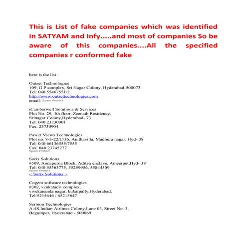 Black listed companies list   june 2012