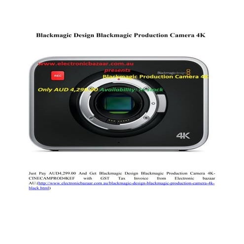 Blackmagic production camera 4 k