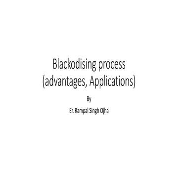 Blackodising process 