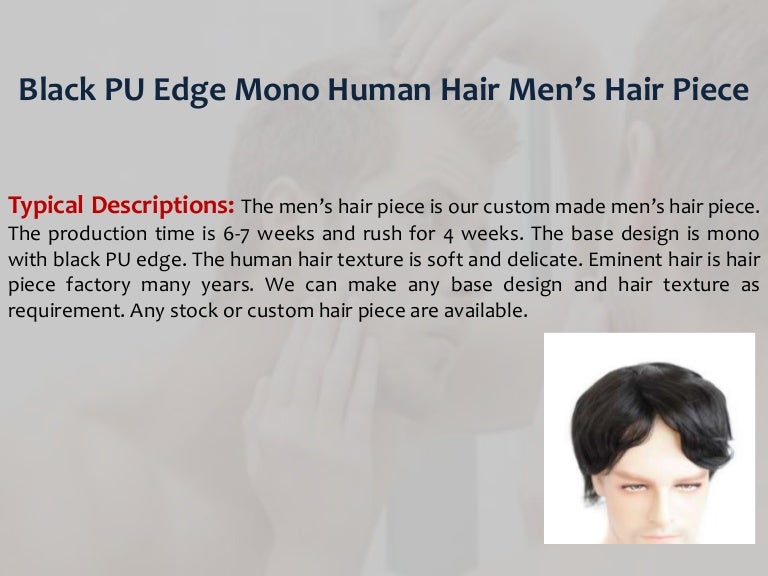 Black Pu Edge Mono Human Hair Men S Hair Piece