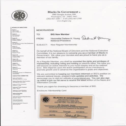 Blacks in government membership