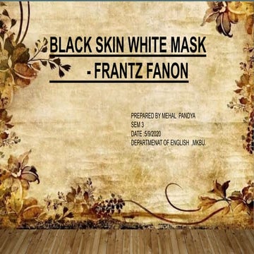 Black skin white mask by fanon