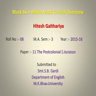 Black skin white mask critical over...