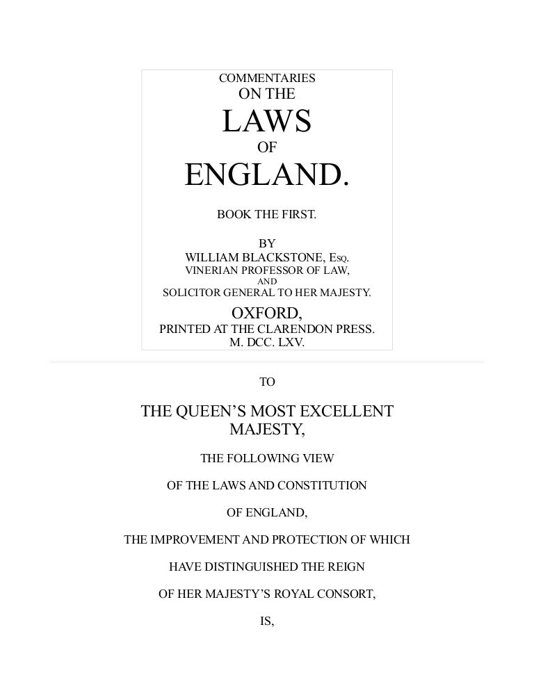 Blackstone's Common Law