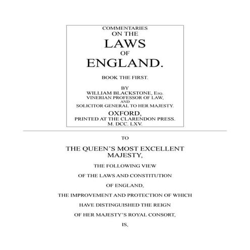 Blackstone's - Common Law