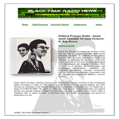 BLACK TALK RADIO NEWS: Political Prisoner Interviews with Archived Library