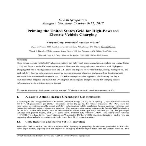 Whitepaper: Priming the United States Grid for High-Powered  Electric Vehicle...