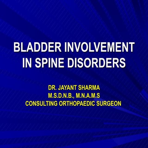 Bladder involvement in spine disorders