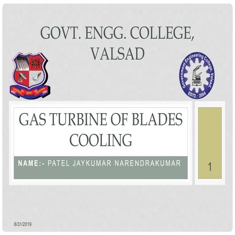 gas turbine of cooling blade